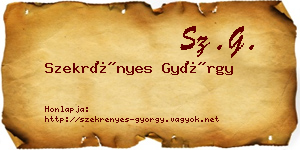 Szekrényes György névjegykártya